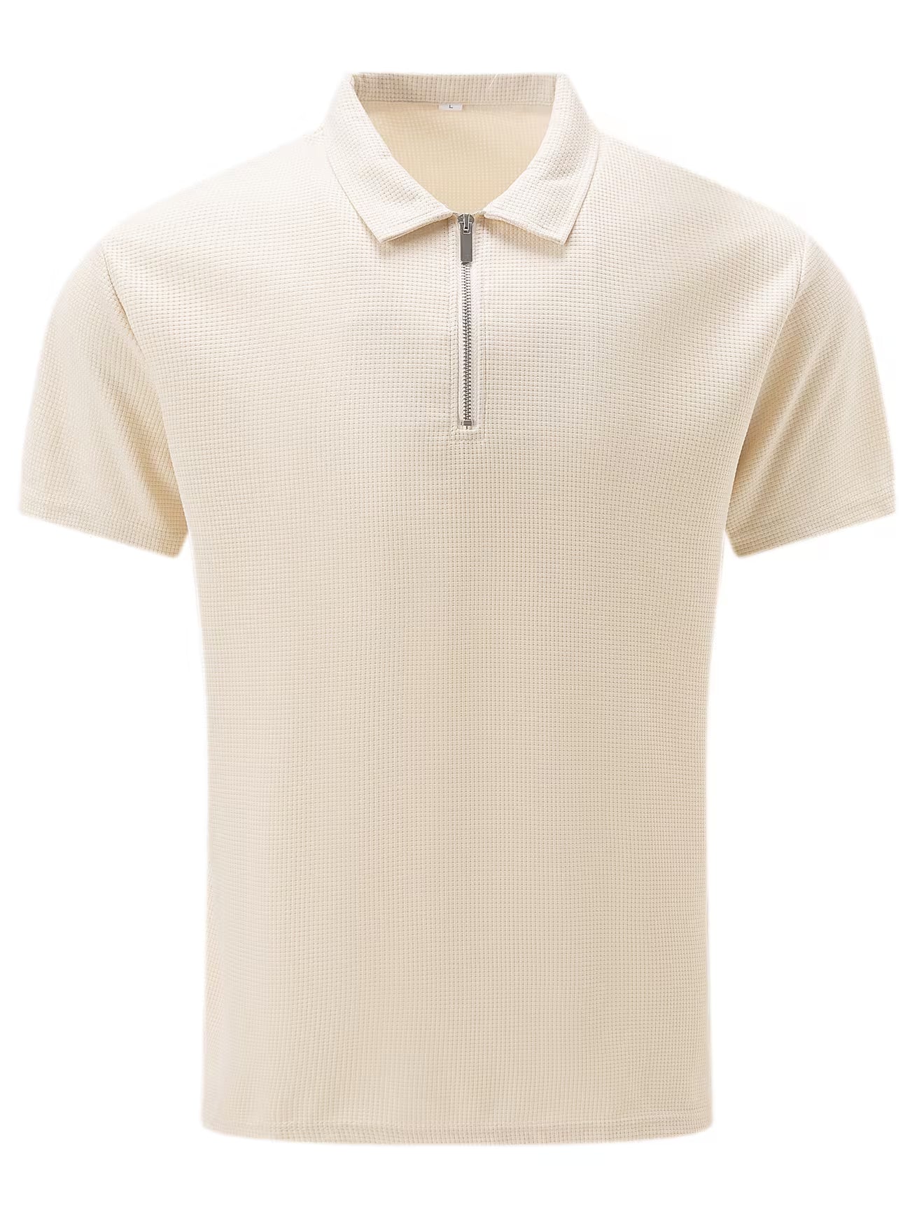Mens Short Sleeve Zip Front Casual Shirt