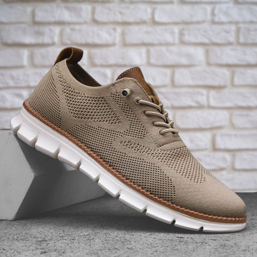 Men's White Lace-Up Sneakers