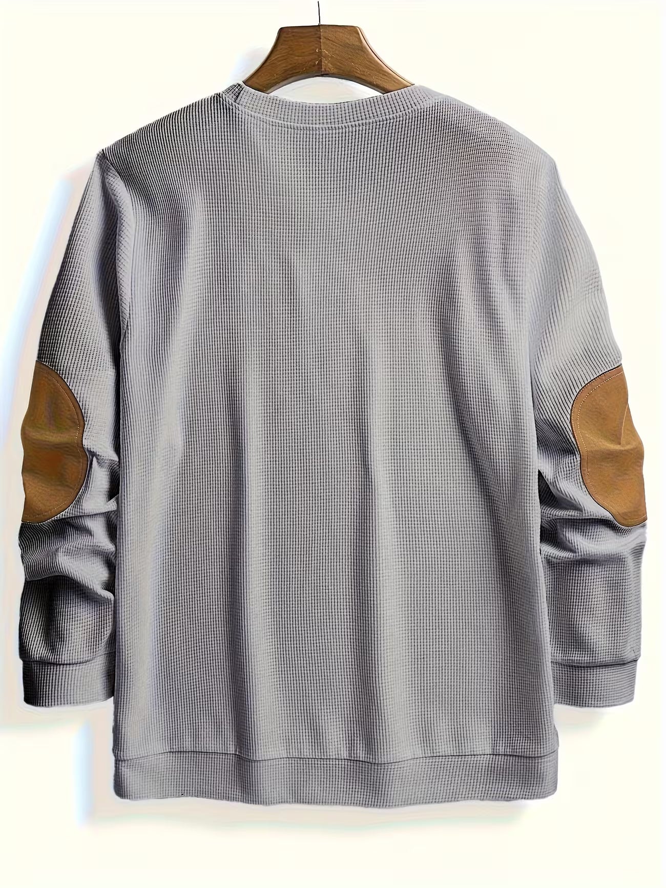 Men's Color Block Waffle Knit Crewneck Sweatshirt