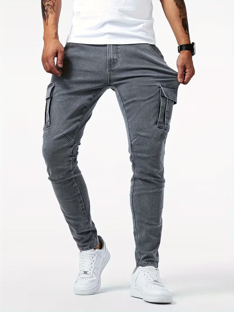 Men's Stretch Denim Cargo Trousers