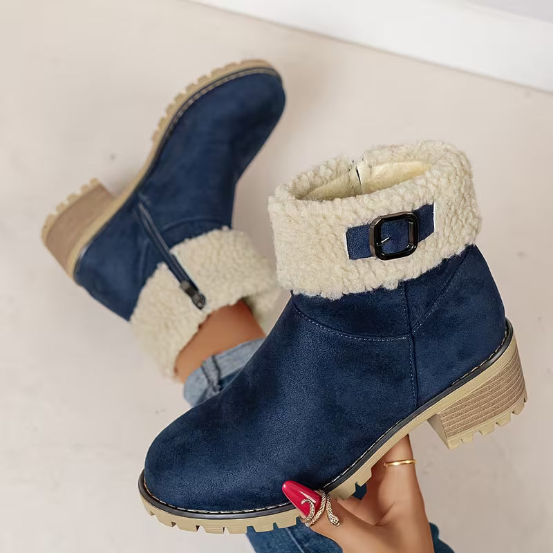 Women’s Black Round-toe Zip Ankle Boots Footwear