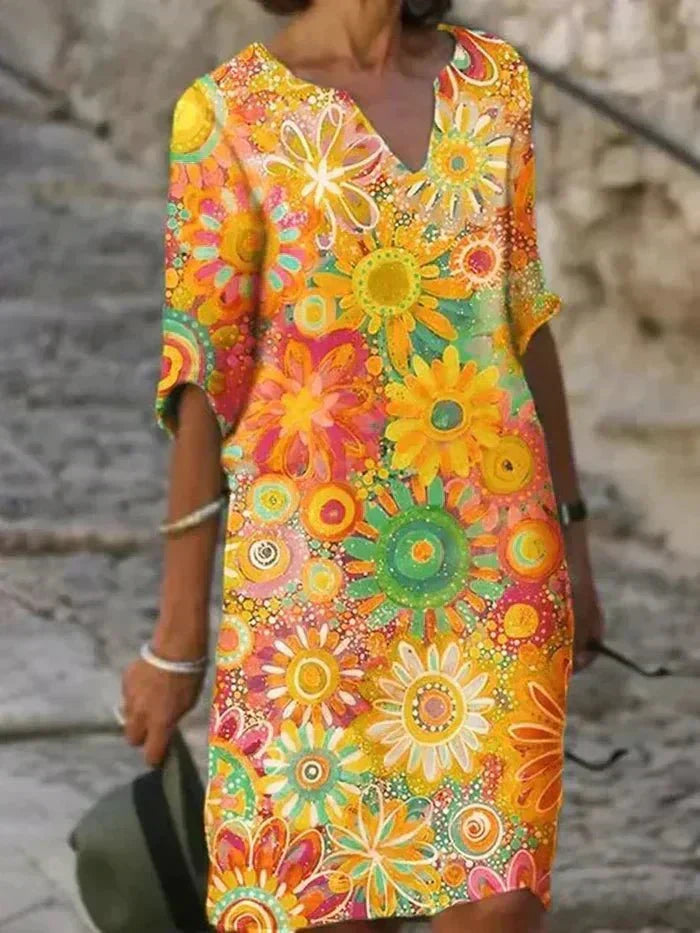 Vibrant Floral Midi Dress