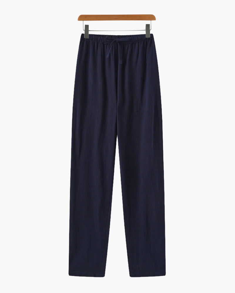 Men's Linen Trousers – Straight Leg, Relaxed Fit