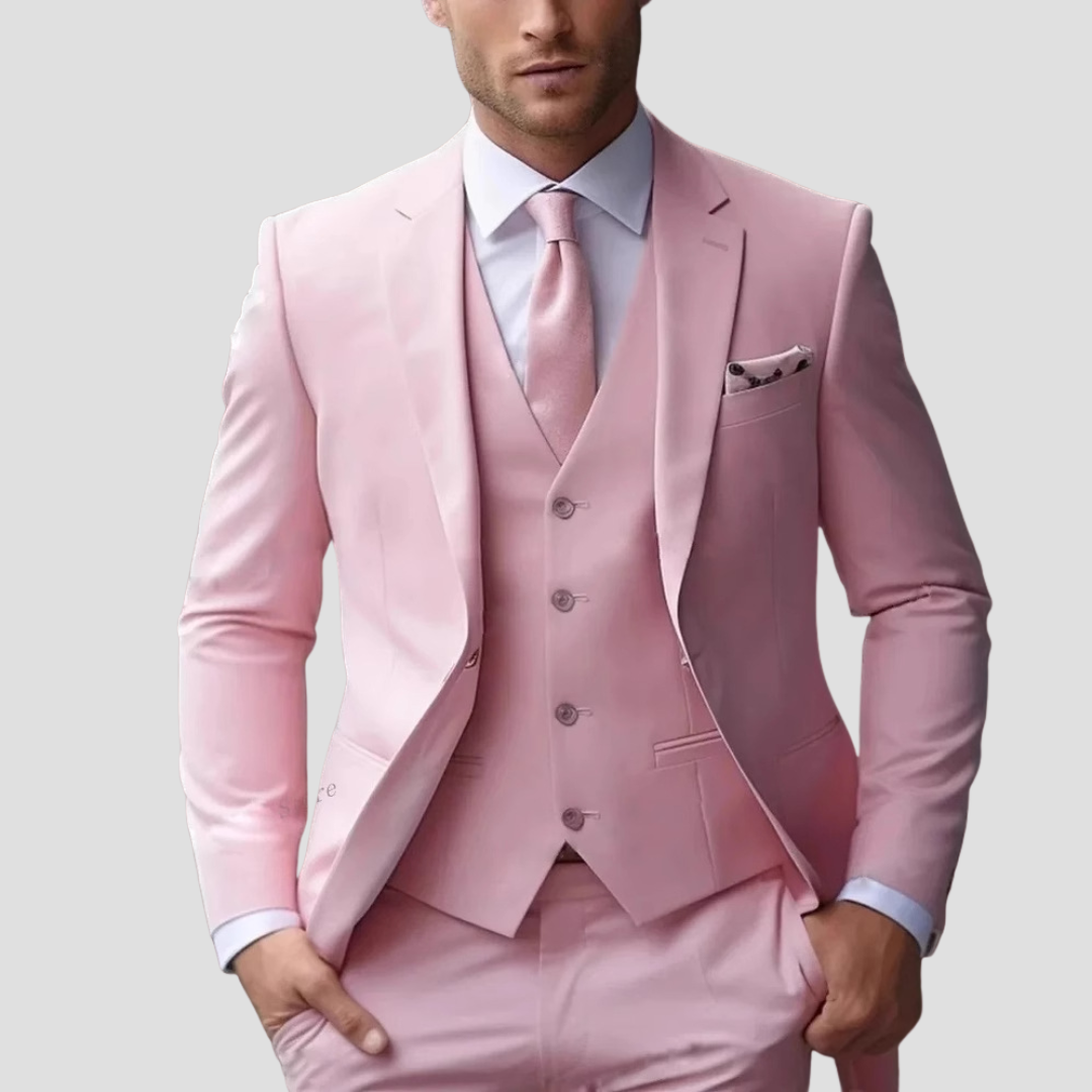 Men's Three Piece Suit – Single Button Blazer, Slim Fit