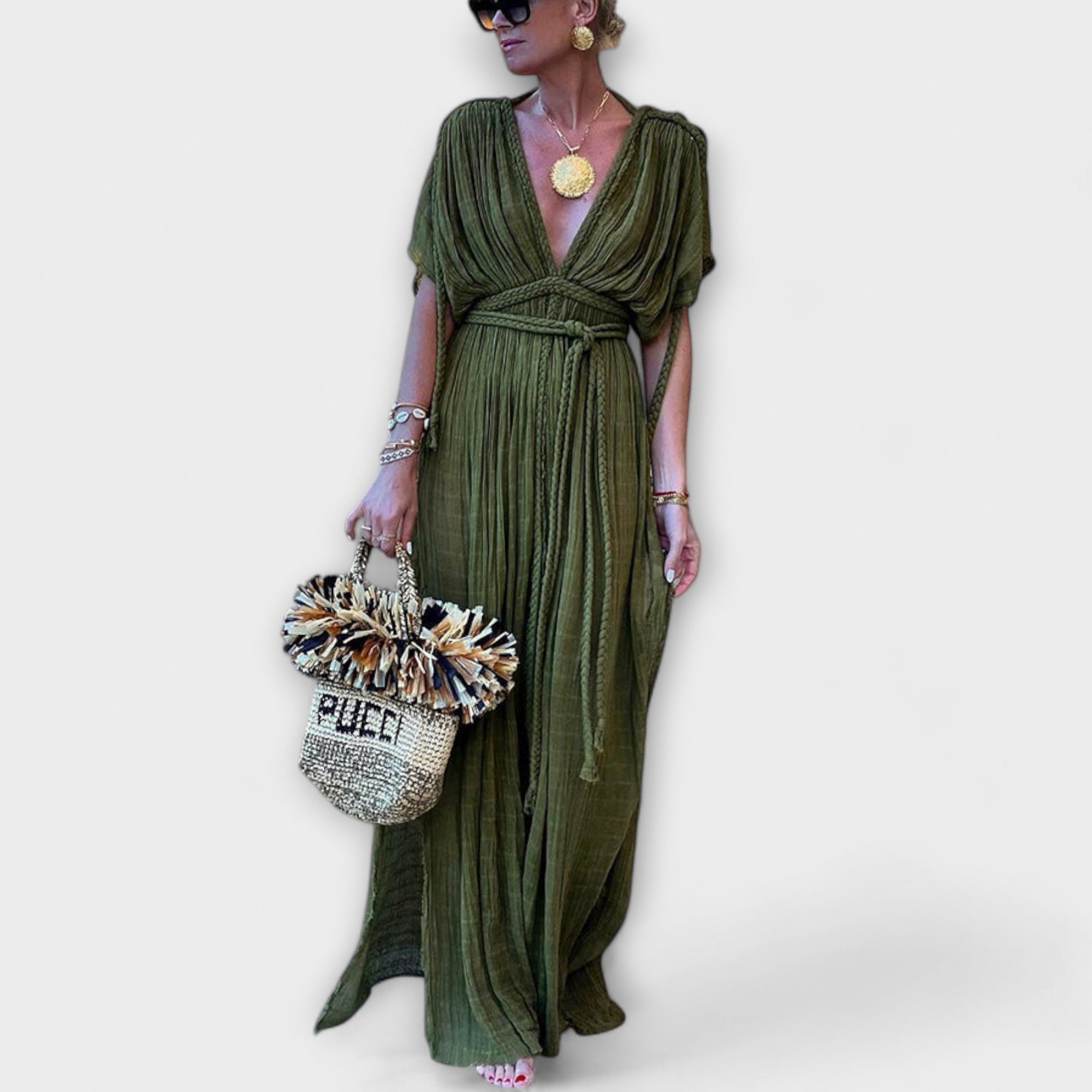 Kimono Maxi Dress In Greek Style