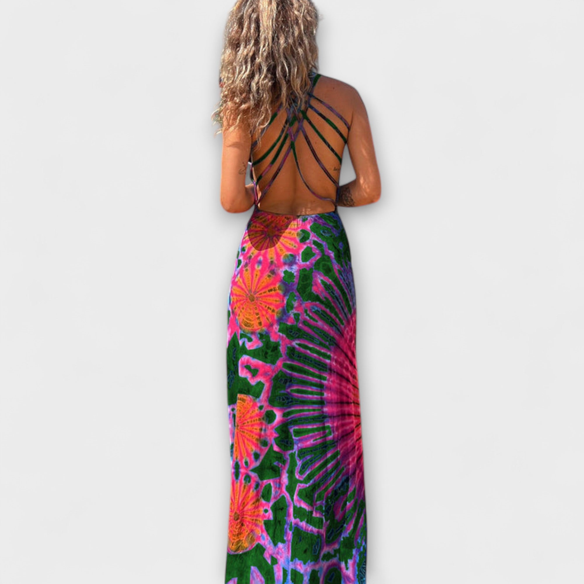 La Bamba Tie-Dye Print Maxi Dress