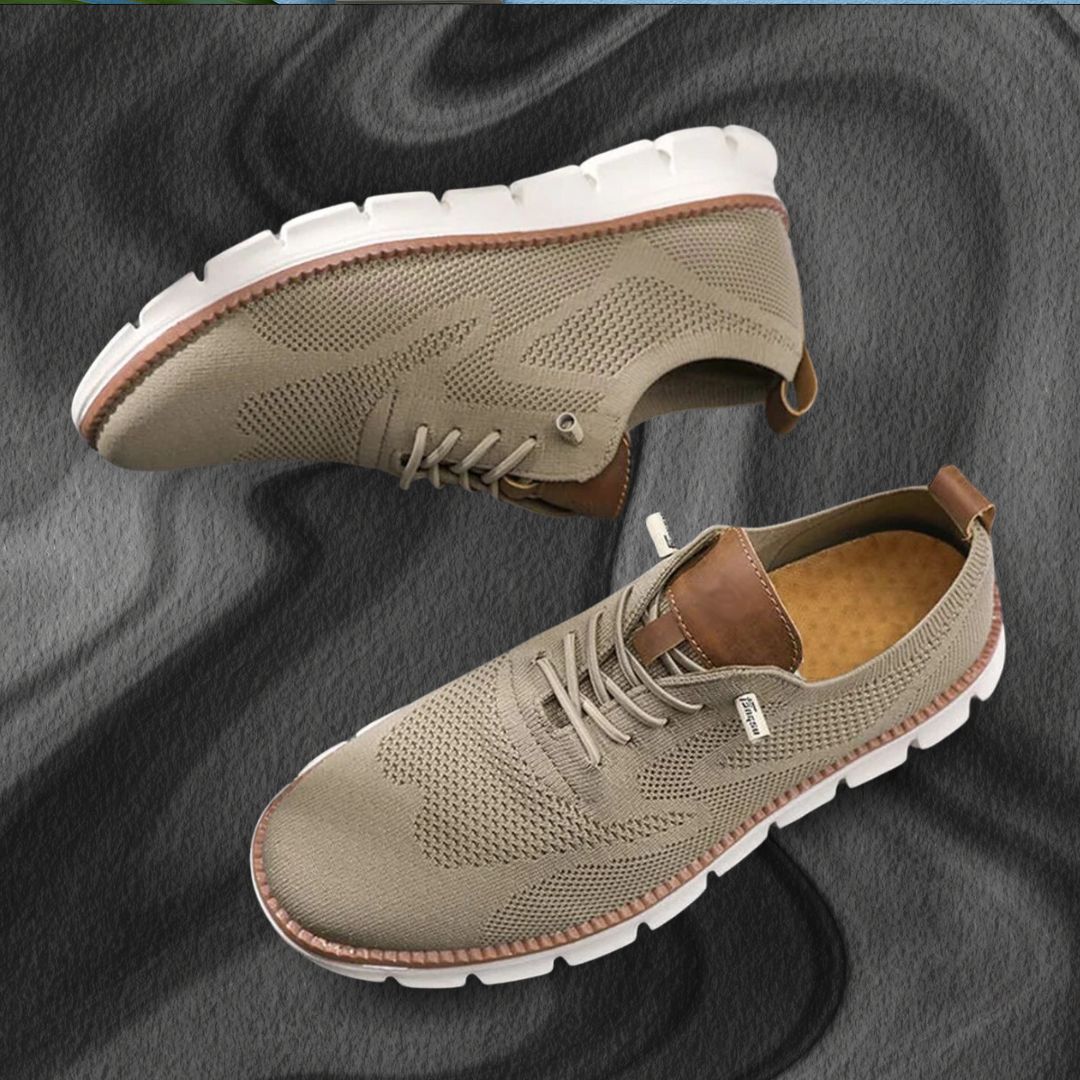 Men's White Lace-Up Sneakers