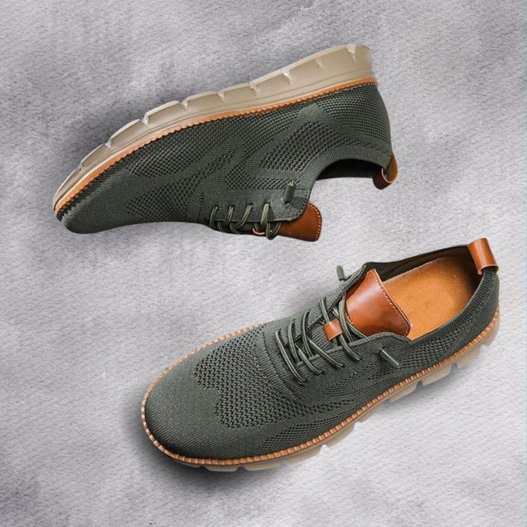 Men's White Lace-Up Sneakers