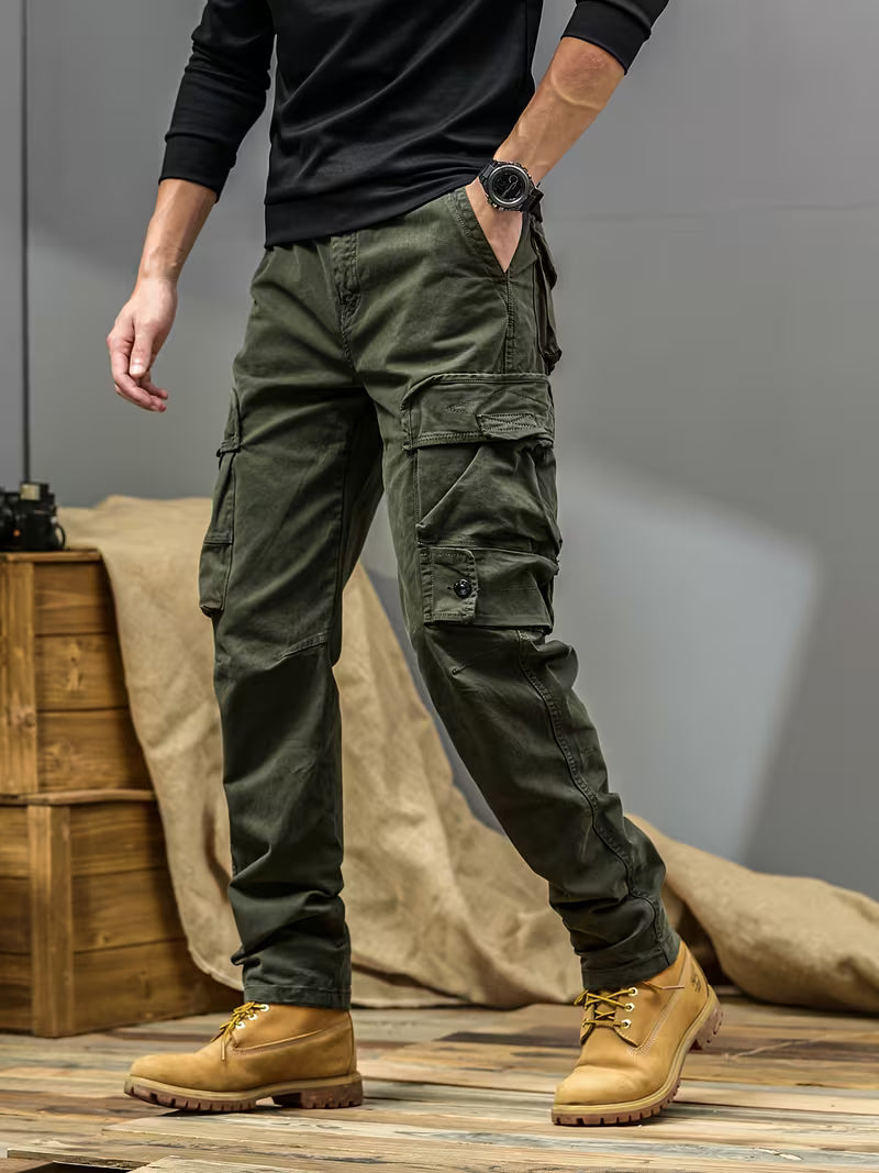 Men's Relaxed Straight-leg Cargo Pants Trousers