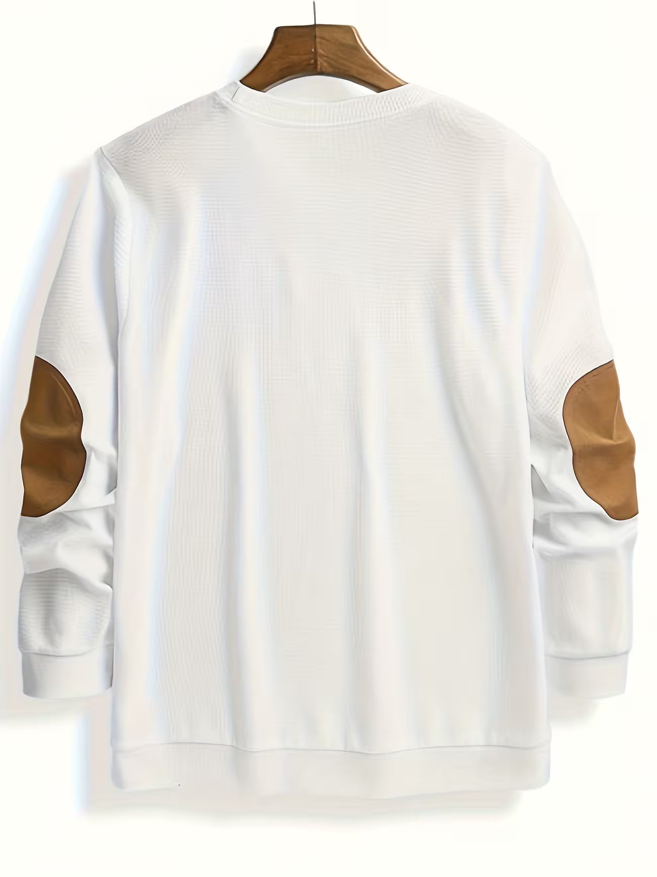 Men's Color Block Waffle Knit Crewneck Sweatshirt