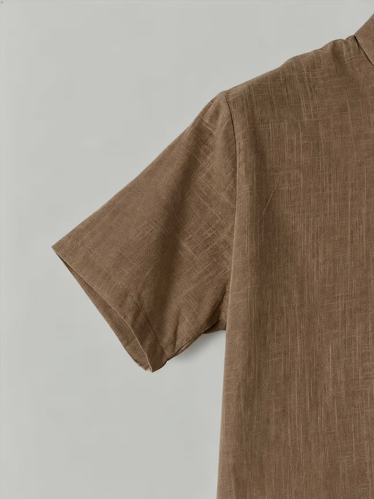 Men's Cotton Stand Collar Button Shirt