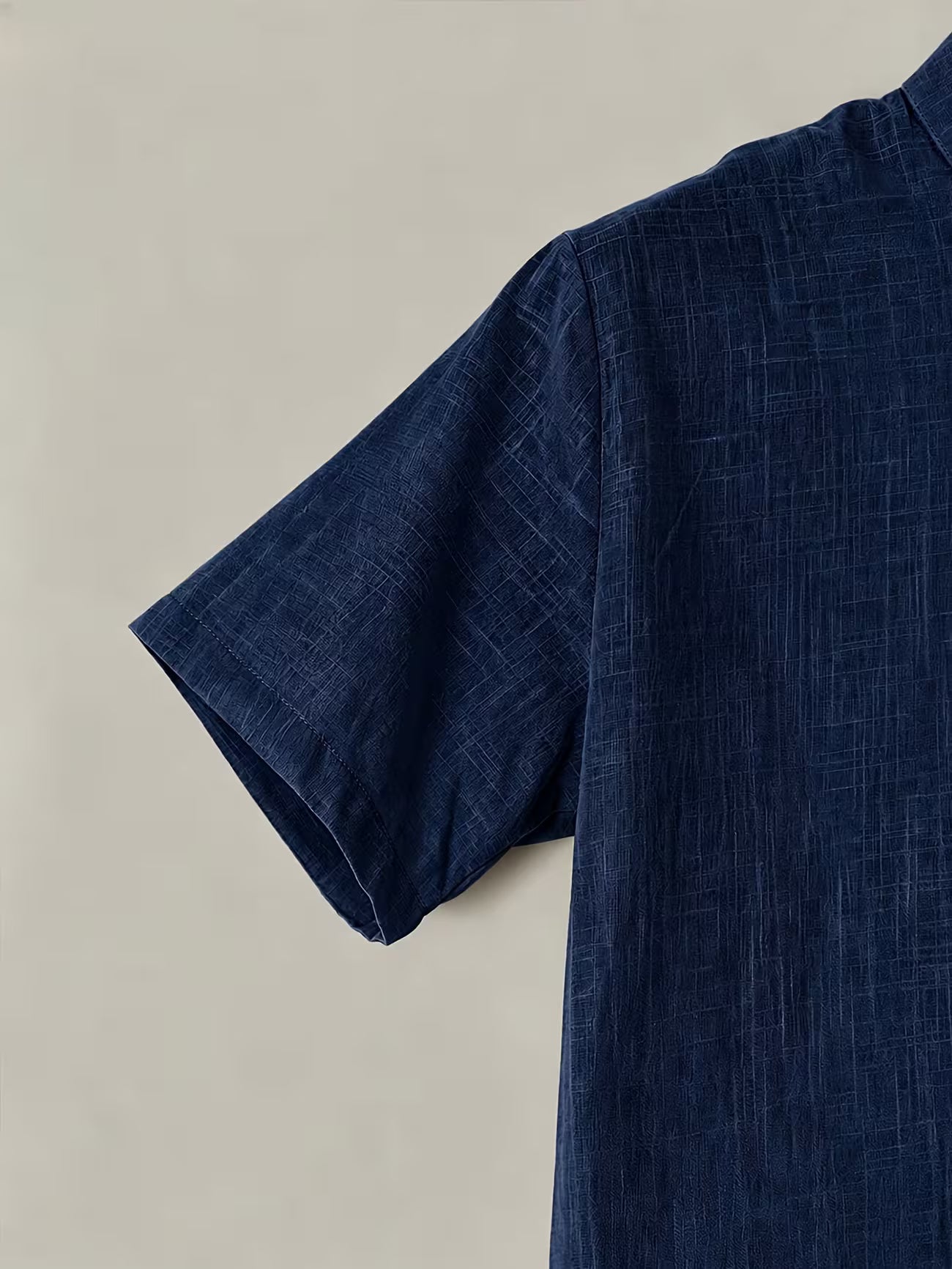 Men's Cotton Stand Collar Button Shirt