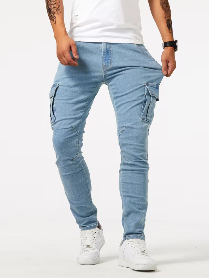 Men's Stretch Denim Cargo Trousers