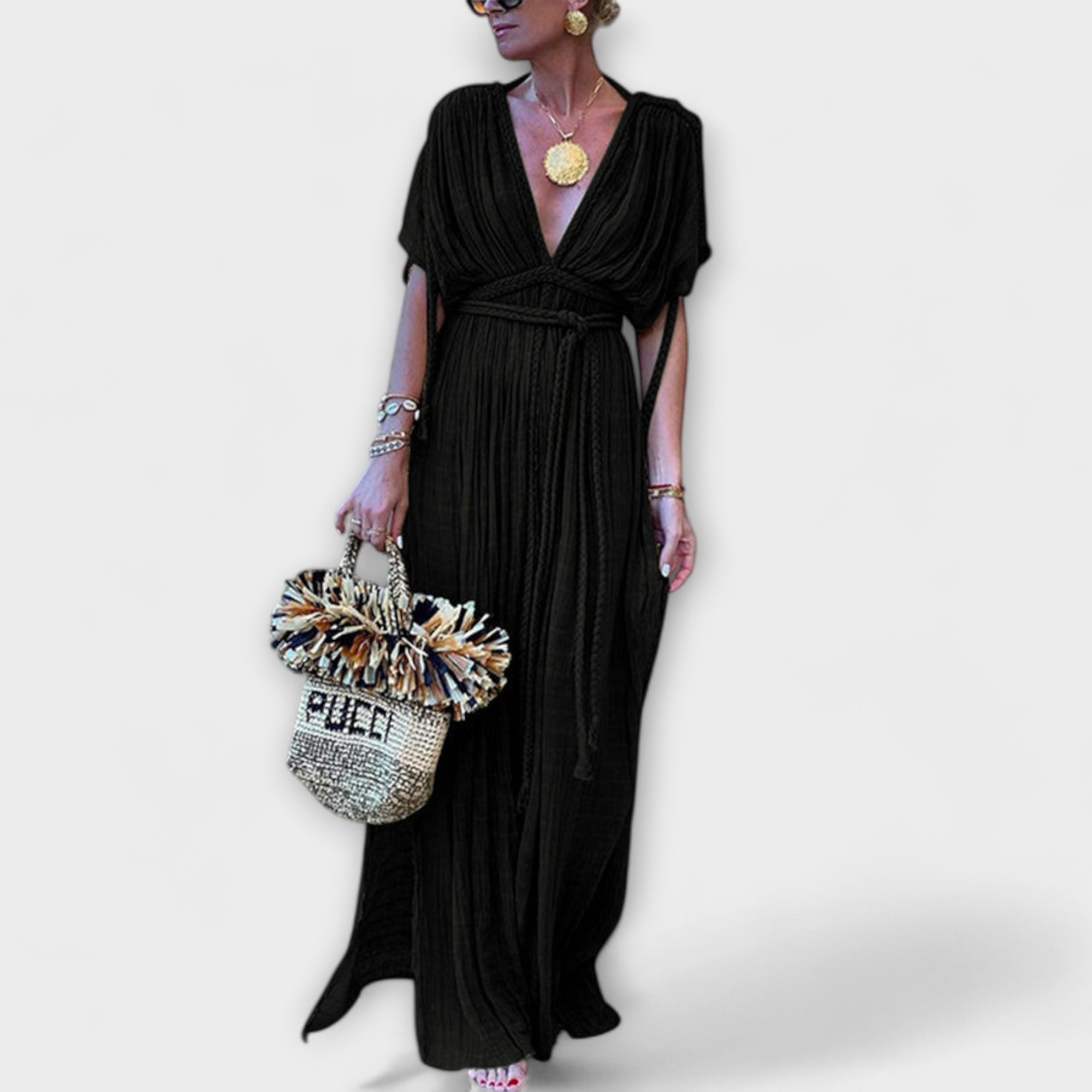 Kimono Maxi Dress In Greek Style