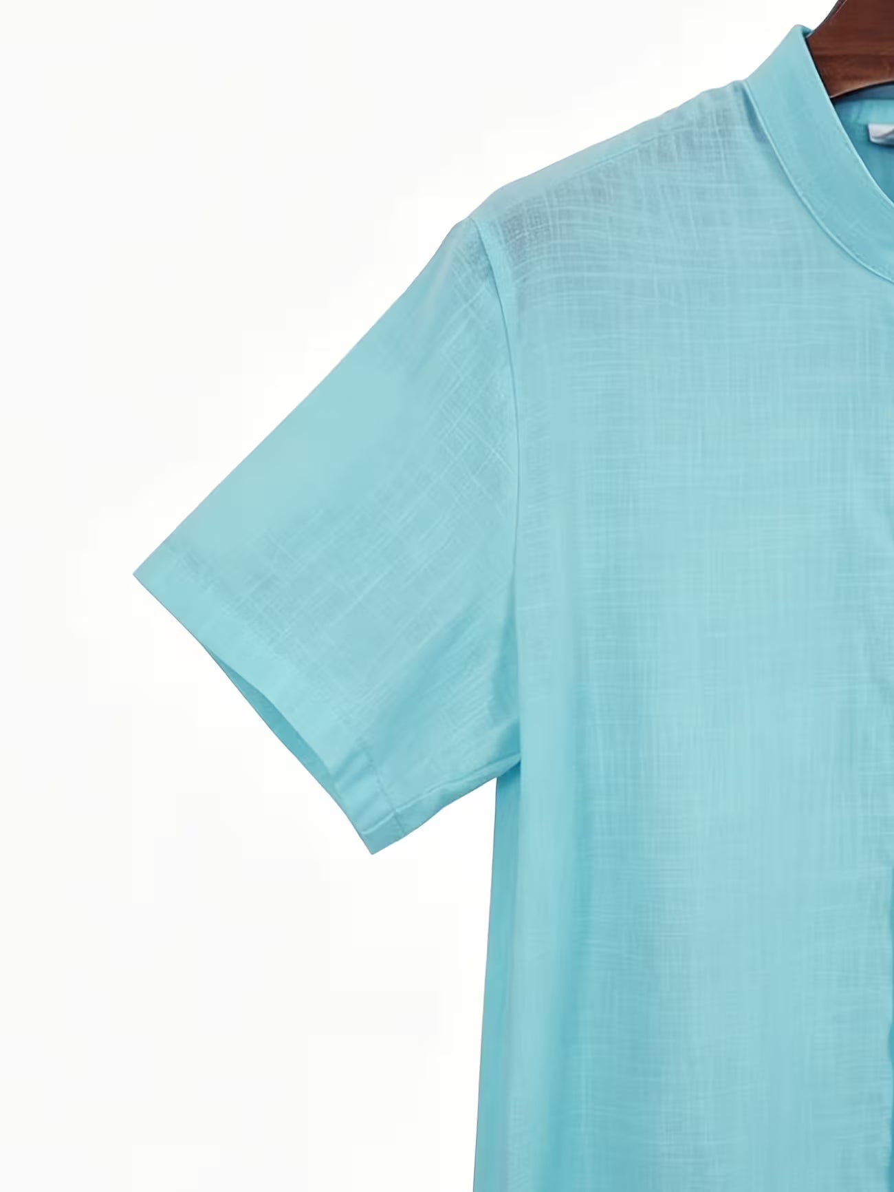 Men's Cotton Stand Collar Button Shirt