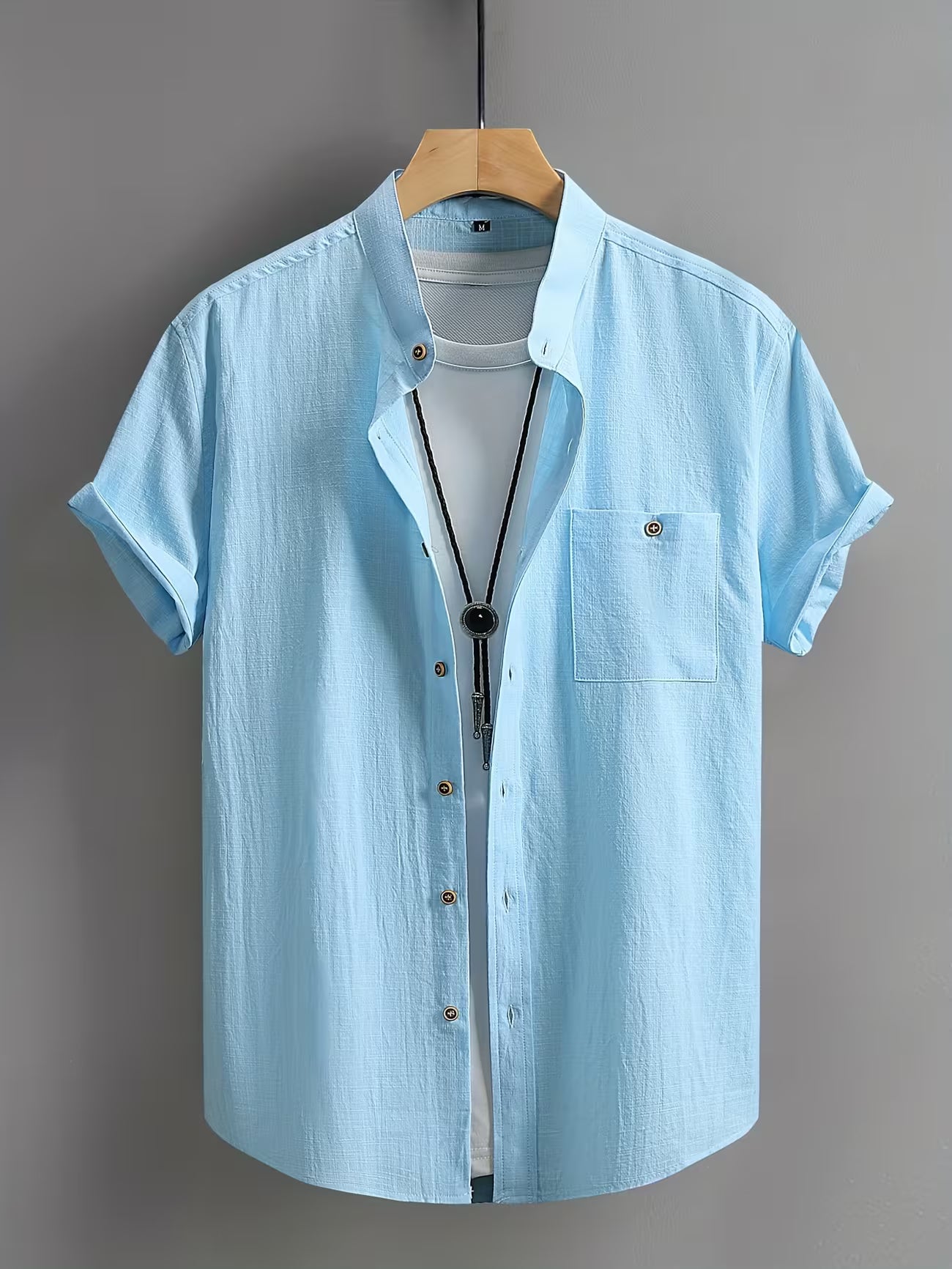 Men's Casual Cotton Button-front Shirt