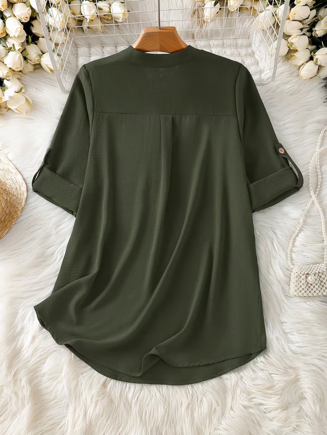 Women's Relaxed Short Sleeve Solid Color Shirt