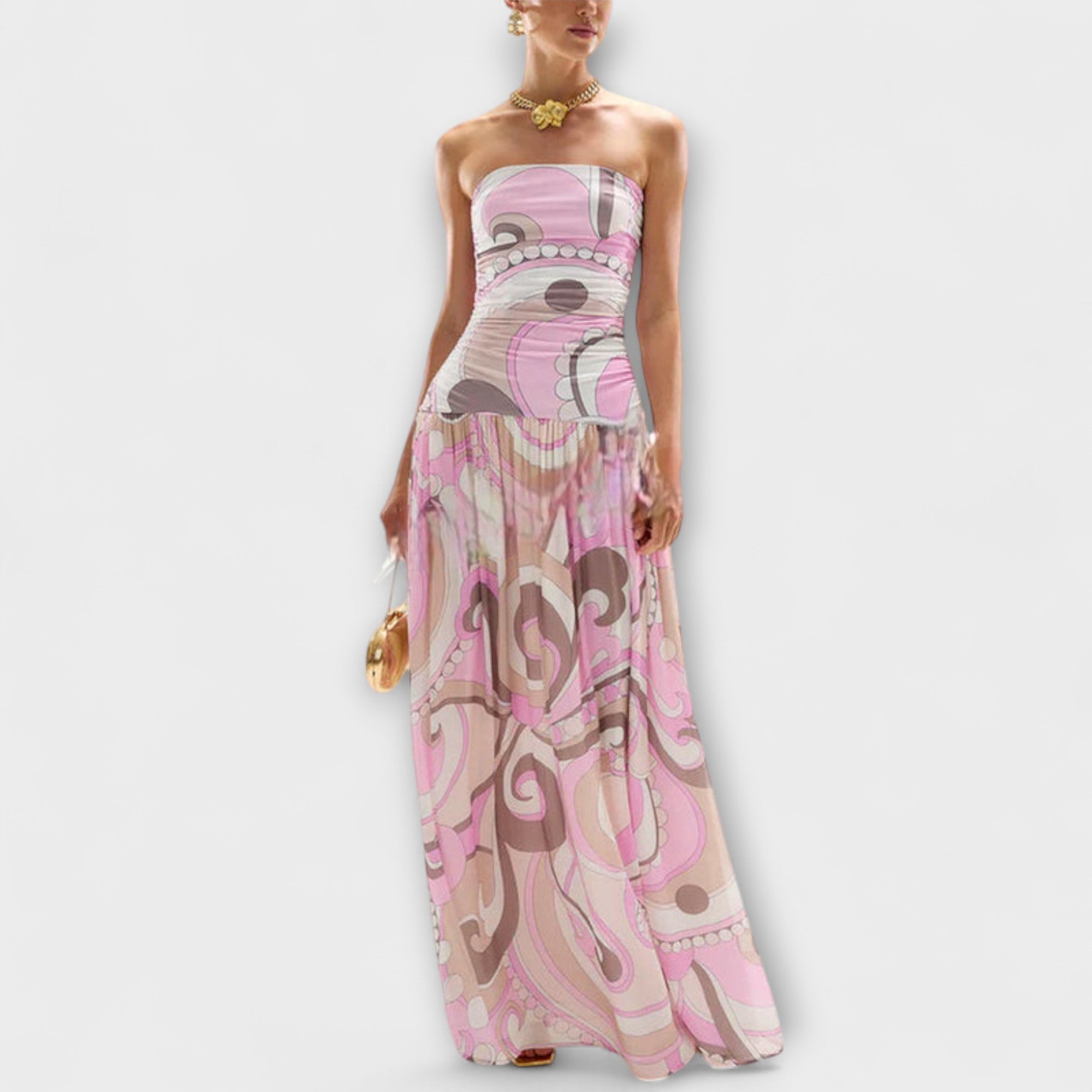 Stunning Pastel Off-Shoulder Maxi Dress
