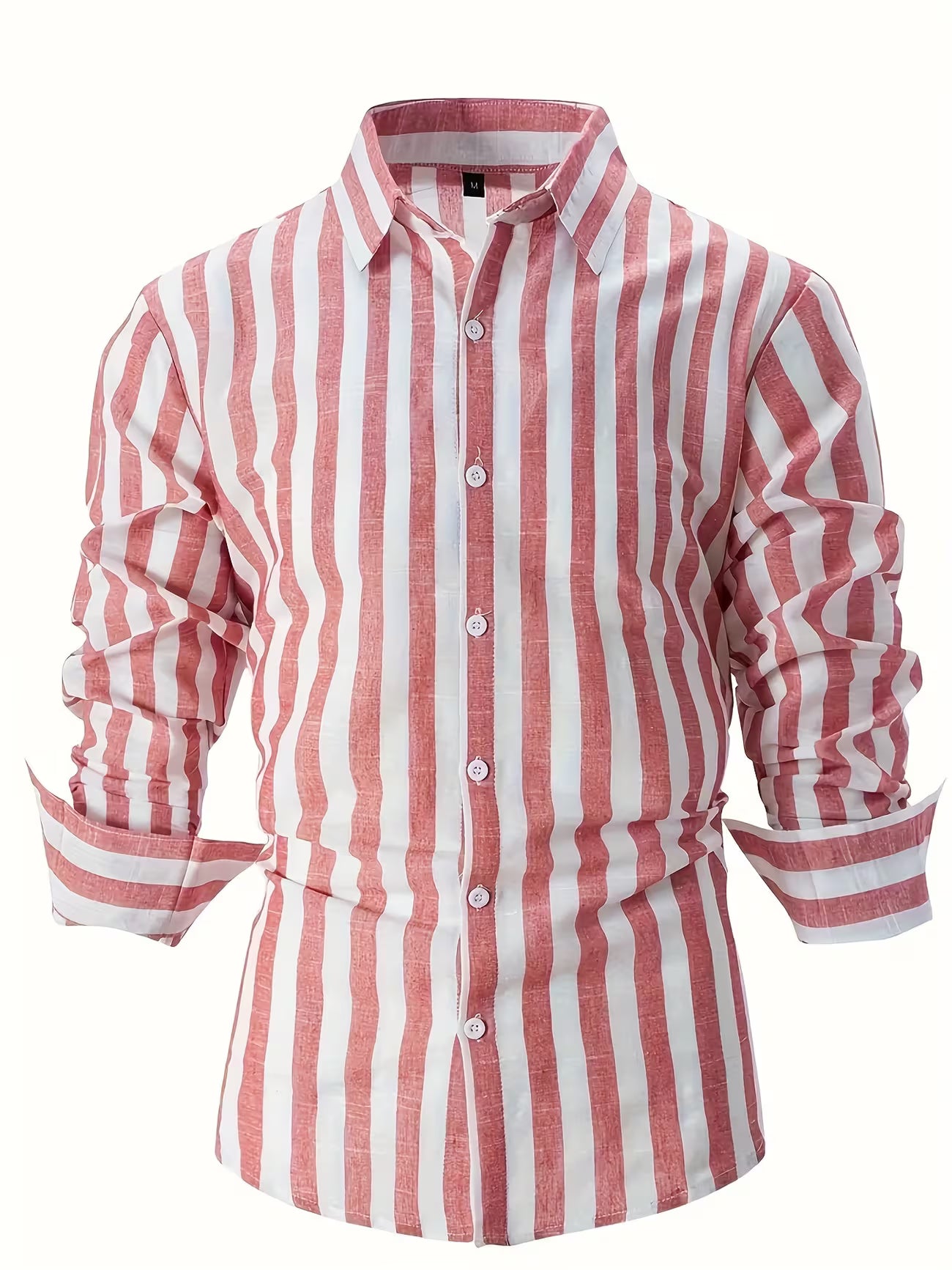 Men's Striped Long Sleeve Button-up Shirt