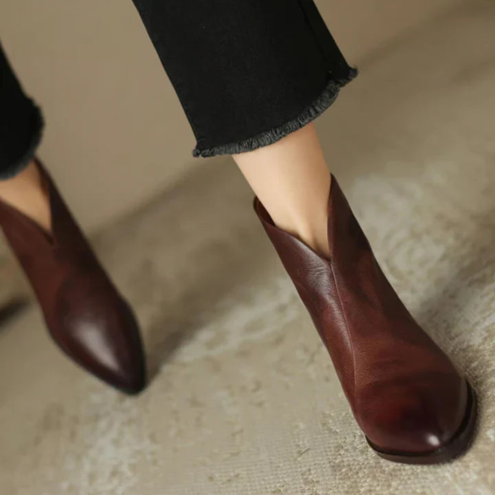 Women's Pointed Toe Ankle Boot Trainers – Vegan Leather, Low Heel