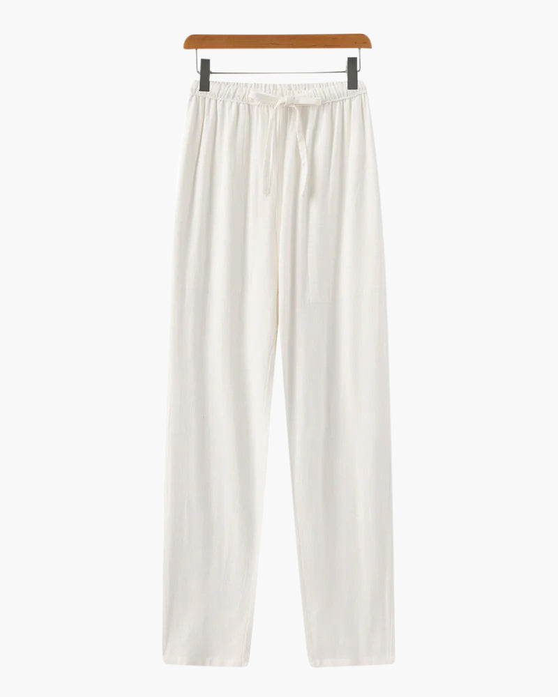Men's Linen Trousers – Straight Leg, Relaxed Fit