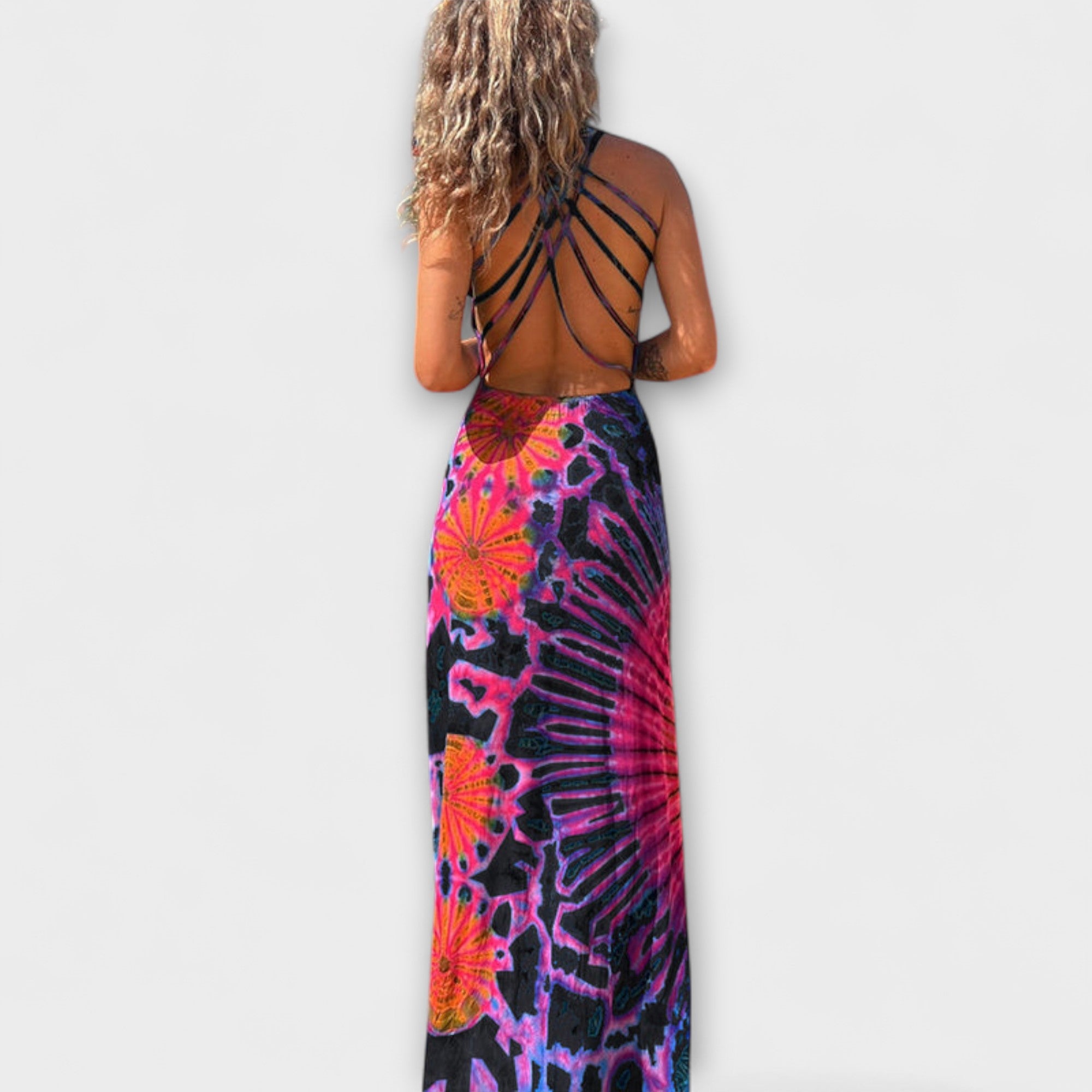 La Bamba Tie-Dye Print Maxi Dress
