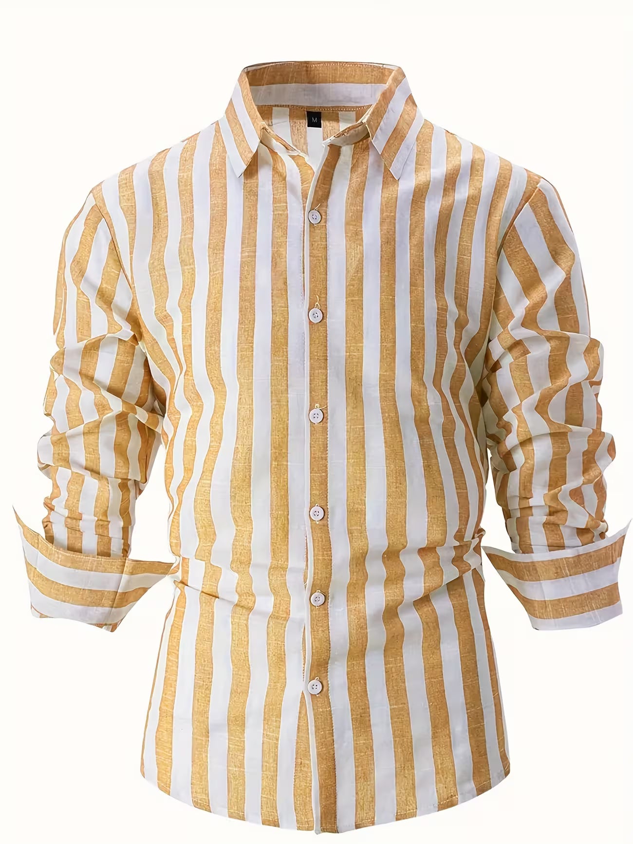 Men's Striped Long Sleeve Button-up Shirt