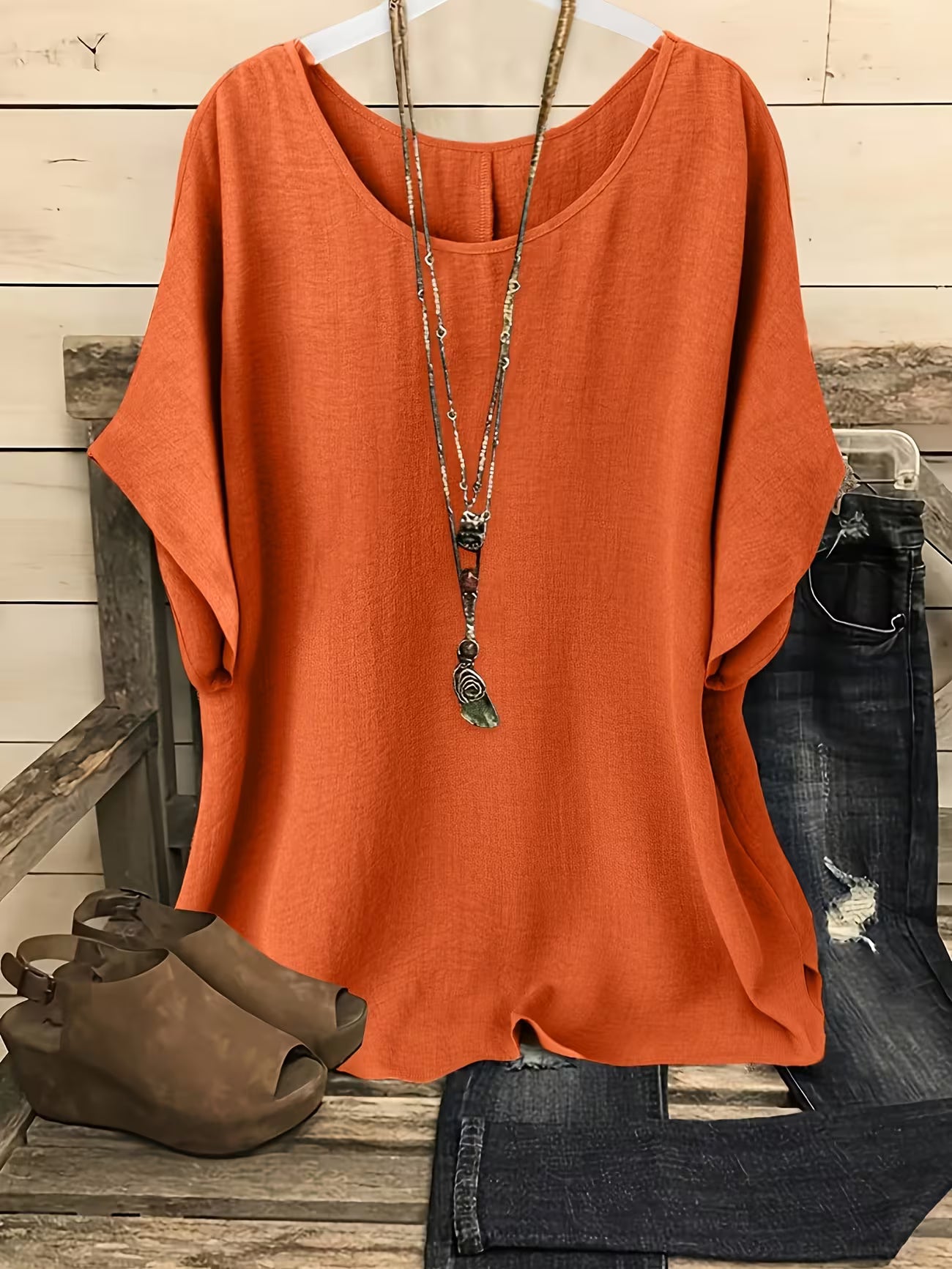 Women's Relaxed Fit Summer Short Sleeve Top Shirt