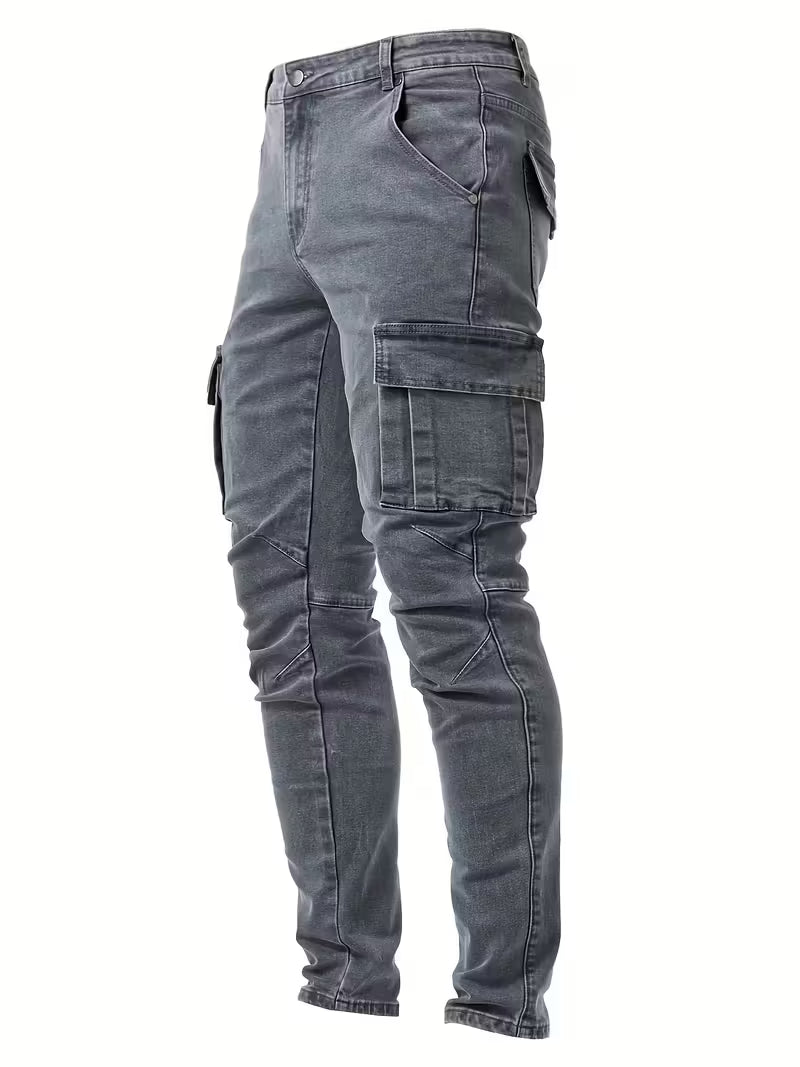 Men's Stretch Denim Cargo Trousers