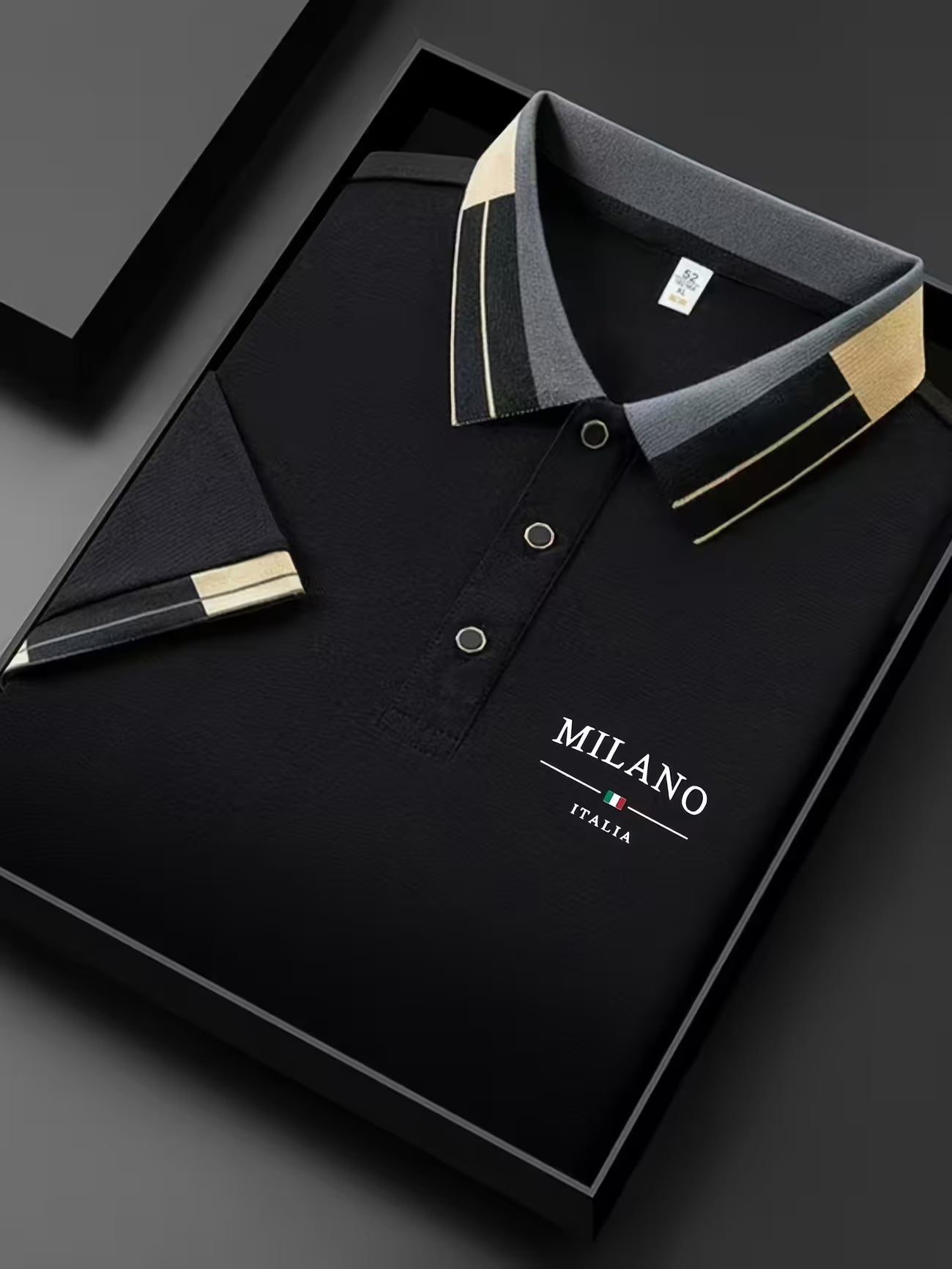 Men's Lightweight Italian Print Button-up Shirt