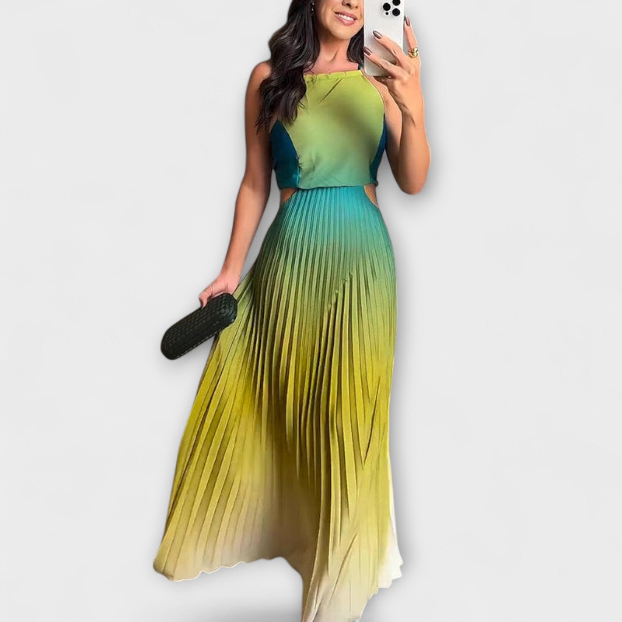 Stylish Backless Tie-Dye Maxi Dress