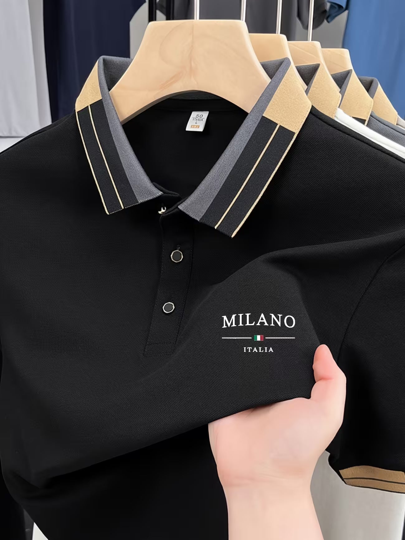 Men's Lightweight Italian Print Button-up Shirt