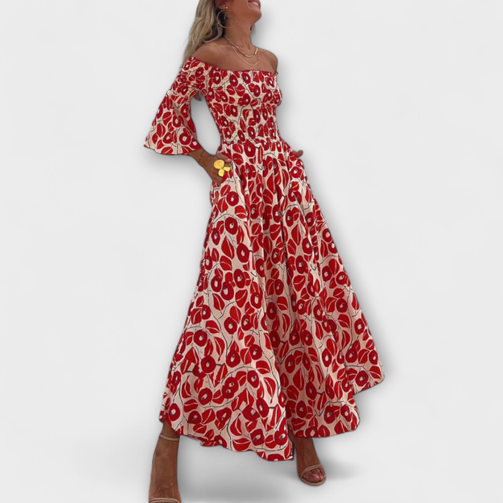 Vacation-Ready Off-Shoulder Maxi Dress
