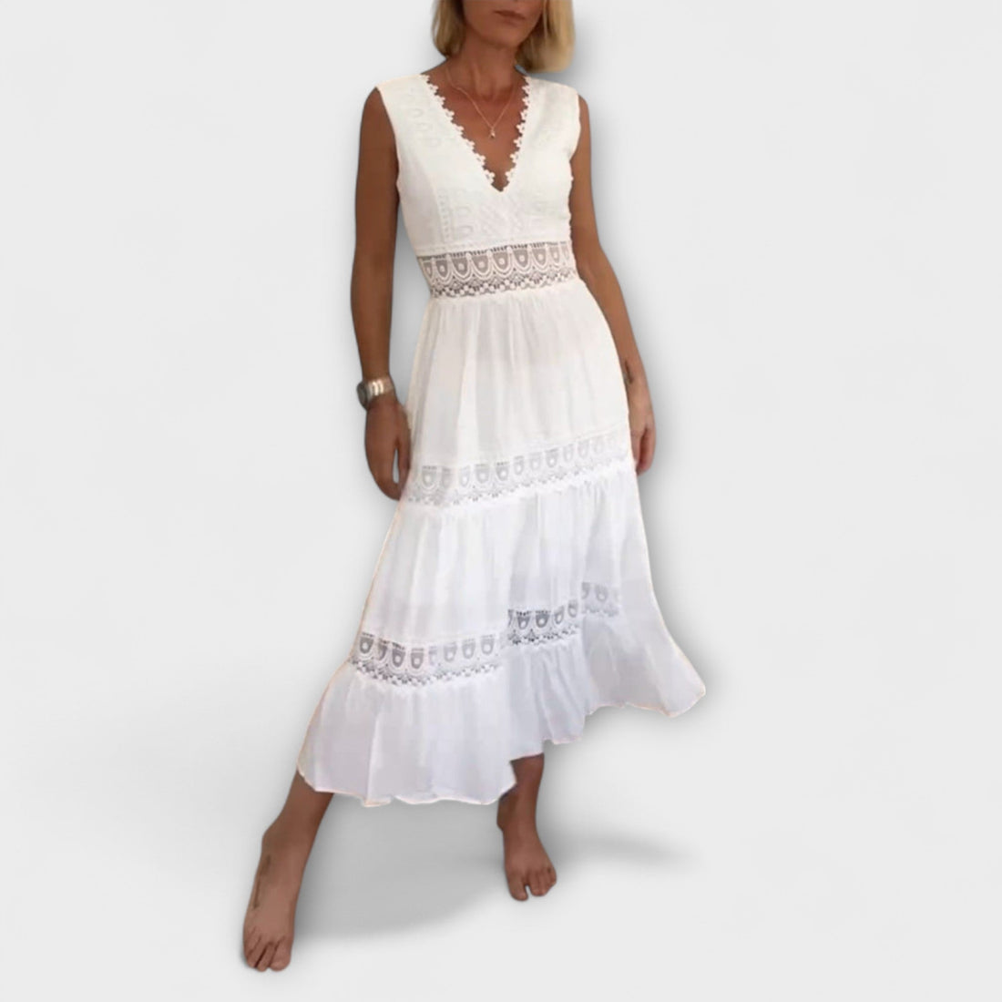 Elegant V-Neck Lace Dress