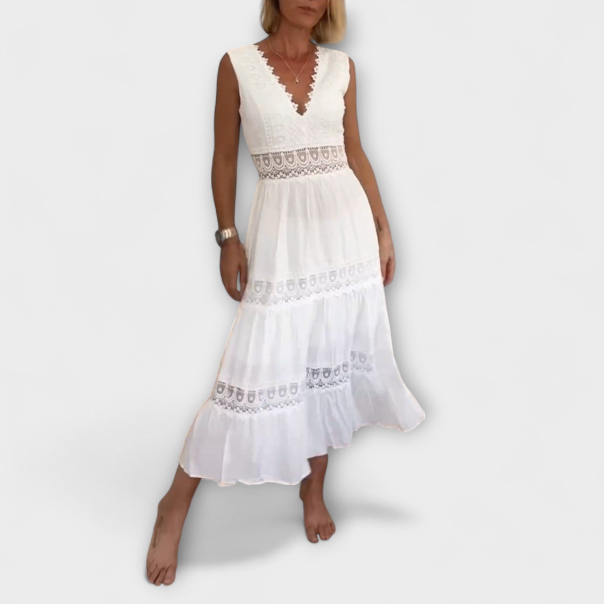 Elegant V-Neck Lace Dress