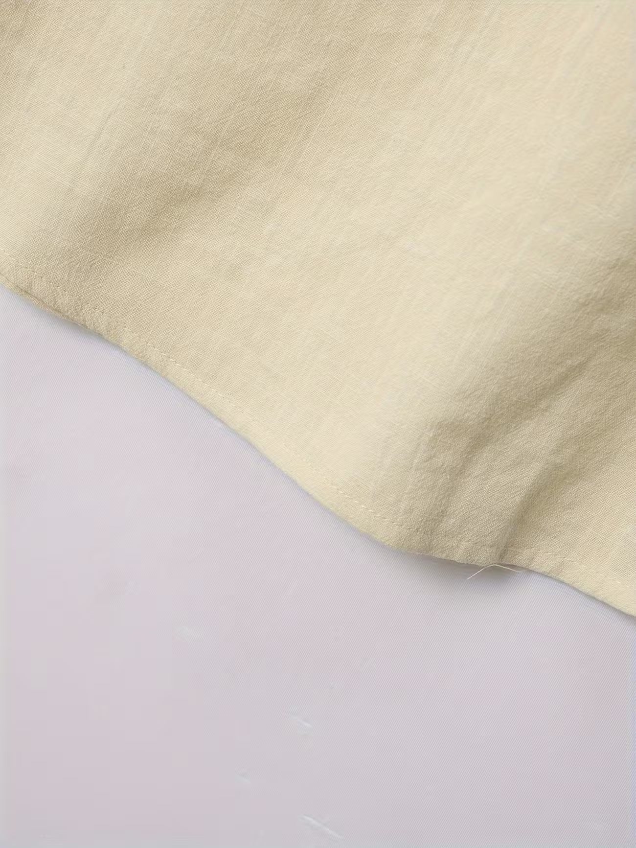 Mens Linen Stand Collar Short Sleeve Shirt