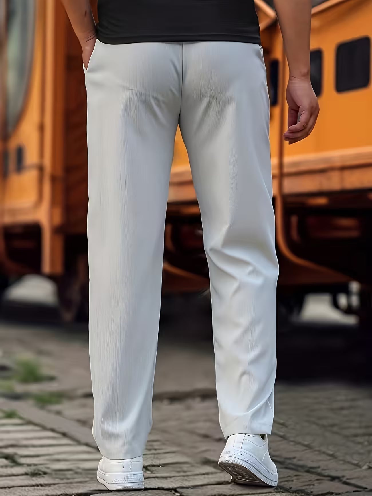 Men's Straight-leg Lightweight Casual Trousers