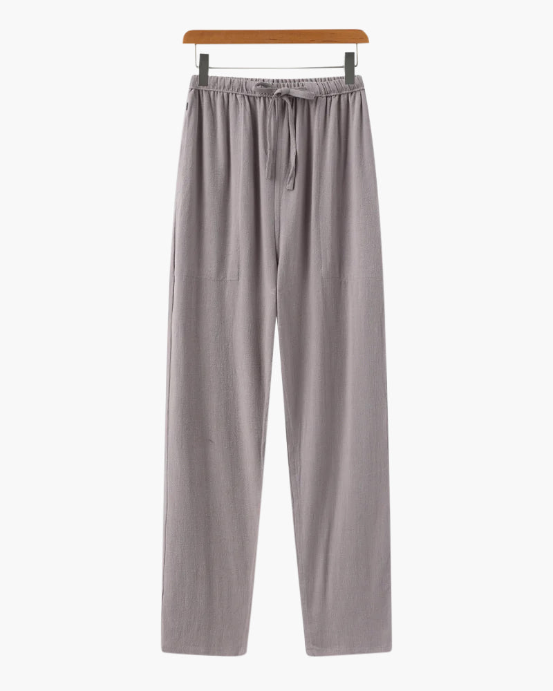 Men's Linen Trousers – Straight Leg, Relaxed Fit