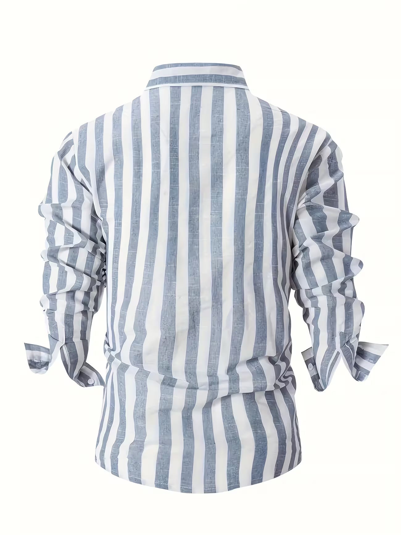 Men's Striped Long Sleeve Button-up Shirt