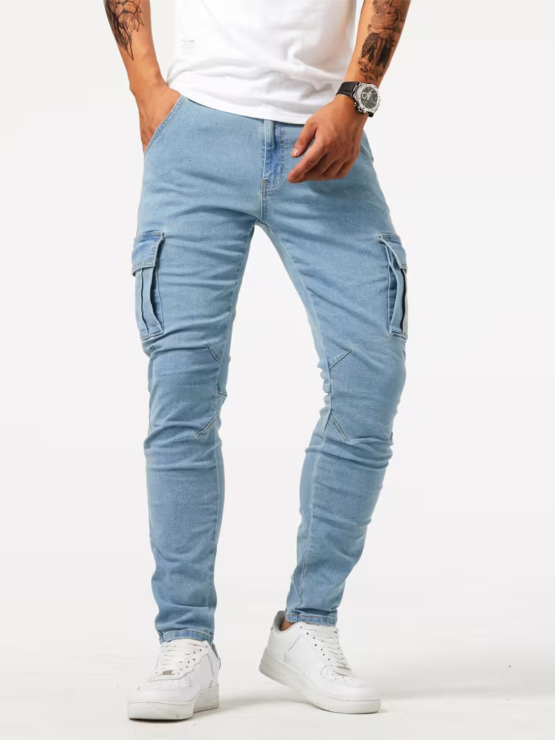 Men's Stretch Denim Cargo Trousers