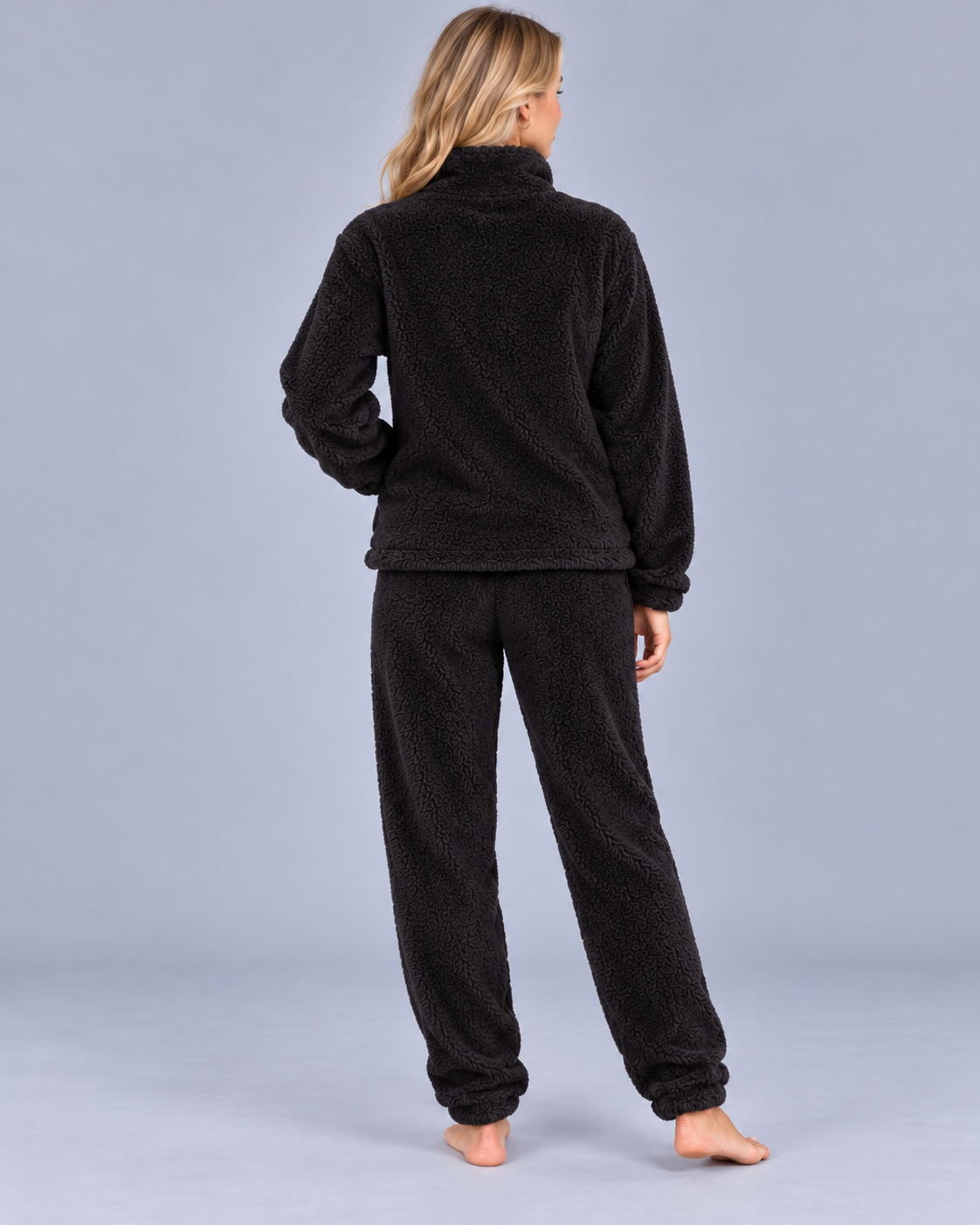 Women's Sherpa Fleece Zip-Up Loungewear Set