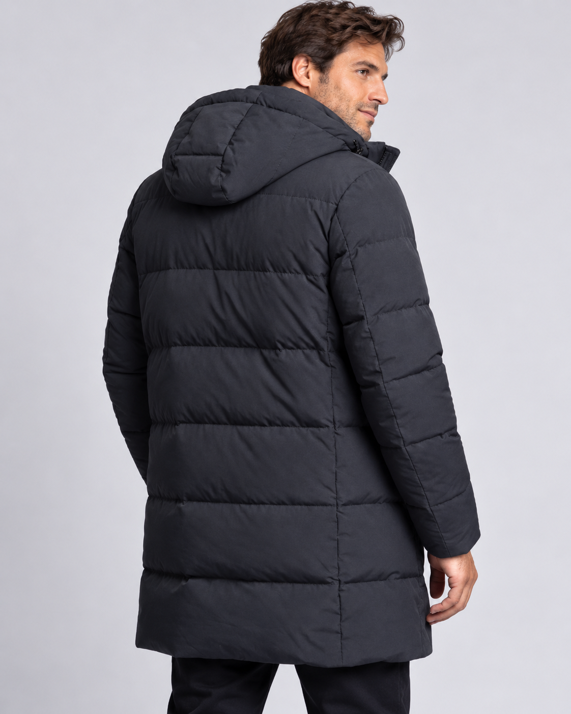Men's Long Hooded Puffer Jacket