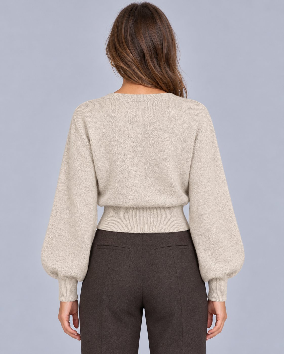 Women's Knit Wrap Jumper with Tie Waist
