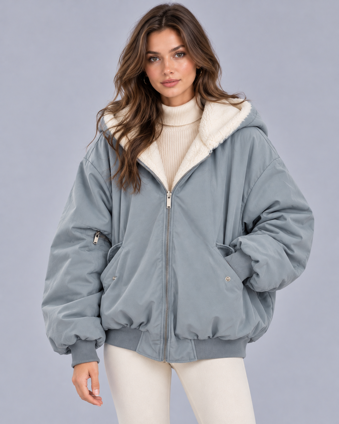 Women's Oversized Reversible Bomber Jacket