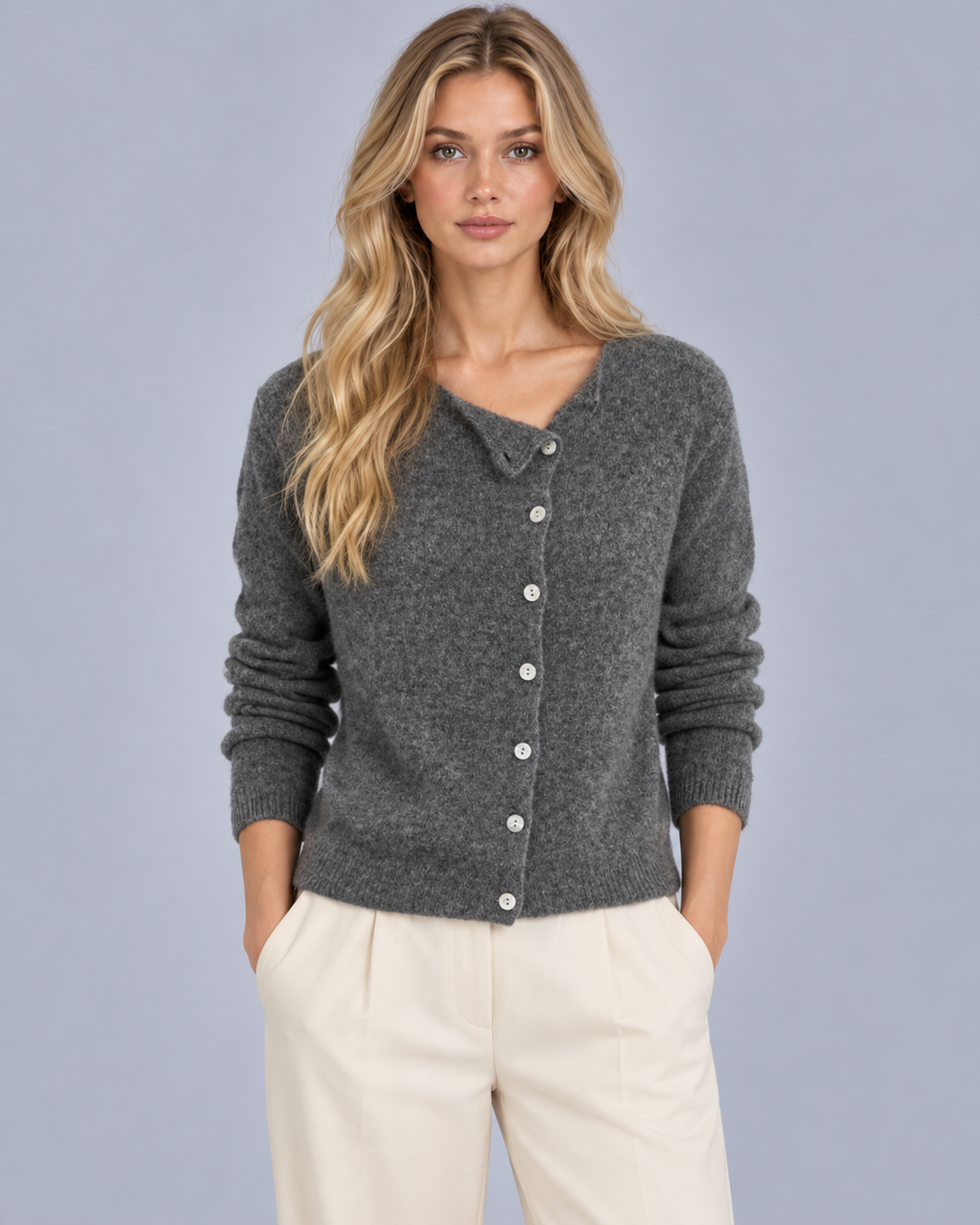 Women's Sweater | Button Front Long Sleeve Knit