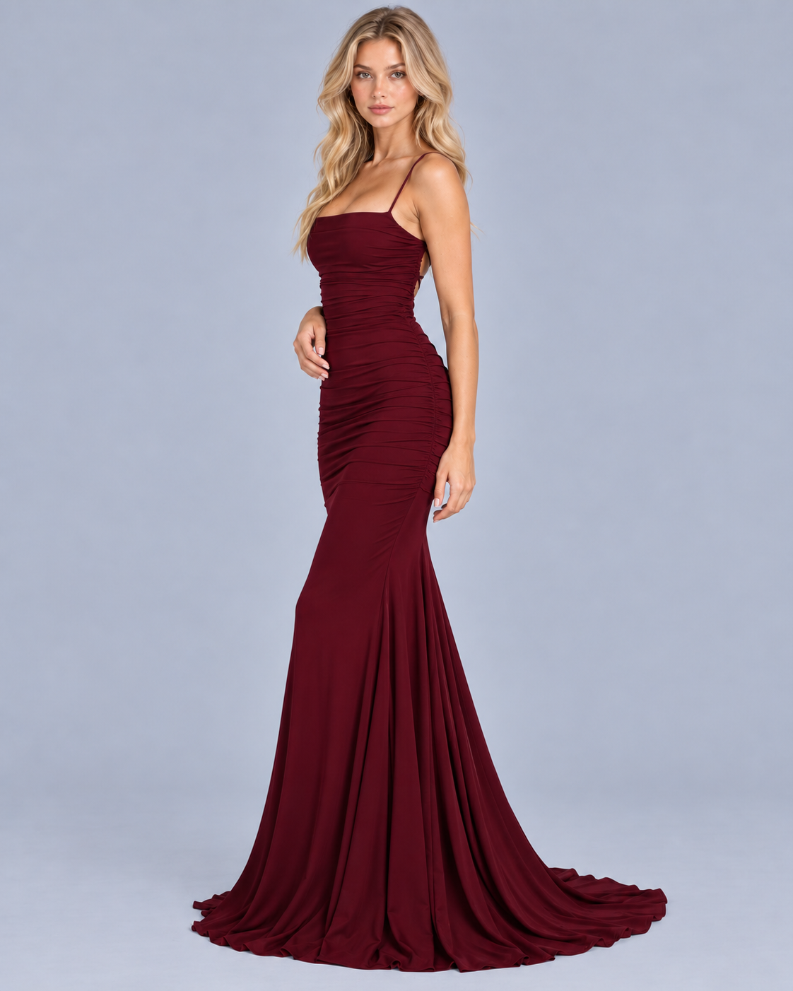Women's Mermaid Maxi Dress with Spaghetti Straps