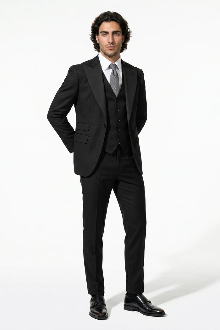 Men's Three Piece Suit – Slim Fit Blazer, Waistcoat & Trousers