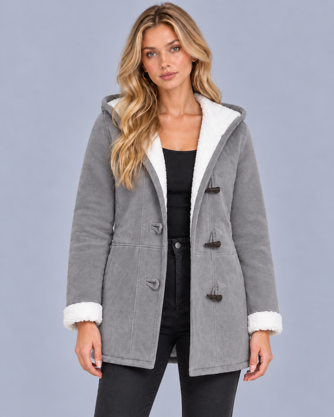 Women's Fleece Lined Toggle Coat – Cosy Winter Layer, Regular Fit