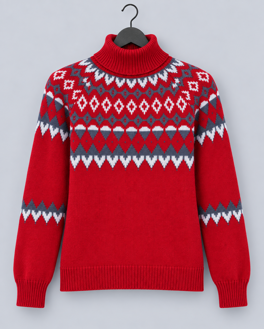 Women's Cozy Knit Fair Isle Turtleneck Jumper | Long Sleeve Pullover Sweater