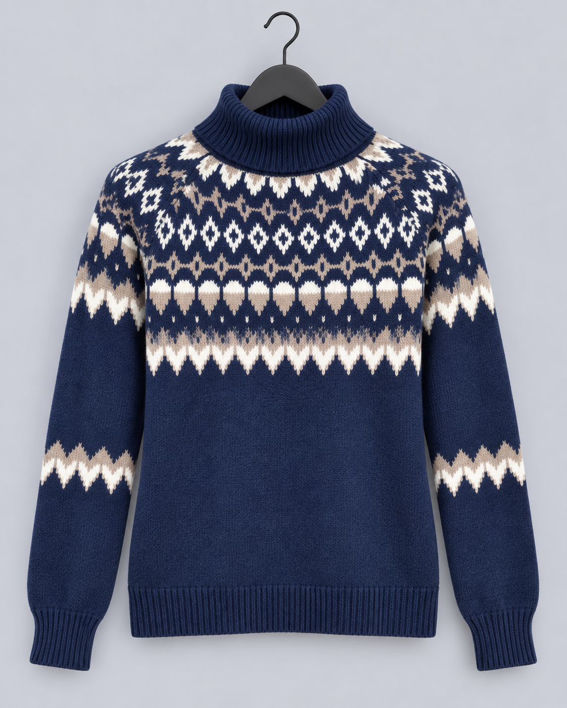 Women's Cozy Knit Fair Isle Turtleneck Jumper | Long Sleeve Pullover Sweater